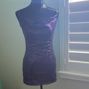 Lucy in the Sky Sparkling Purple Mini Dress